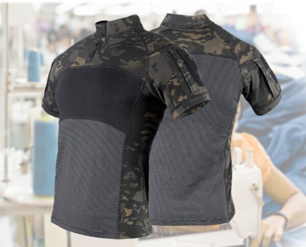 New Tactical Shirt Short Black Multicam3